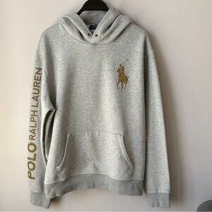 Polo Ralph Lauren Gold Big Pony Logo Spell Out Hoodie